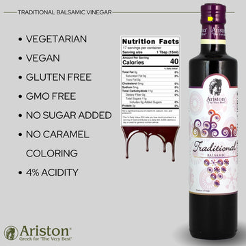 Ariston Premium Balsamic Vinegar, Barrel Aged, Vegan, Gluten Free, 8.45 fl oz (250ml)