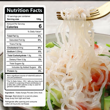 Hethstia Konjac Noodle - Ready-To-Eat Shirataki Angel Hair, Low Carb, Low Calorie, Keto, Vegan, Gluten-Free Asian Ramen, Sugar-F