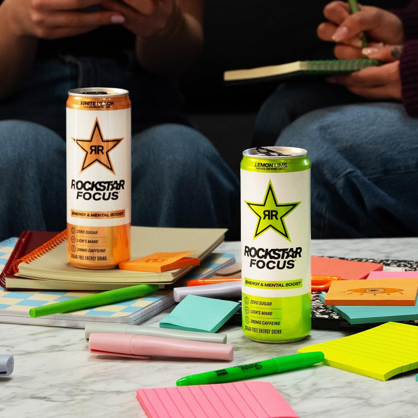 Rockstar Focus Variety Pack, 3 Flavors (White Peach, Lemon Lime, Orange Pineapple), 12 Fl Oz Cans, Pack of 12