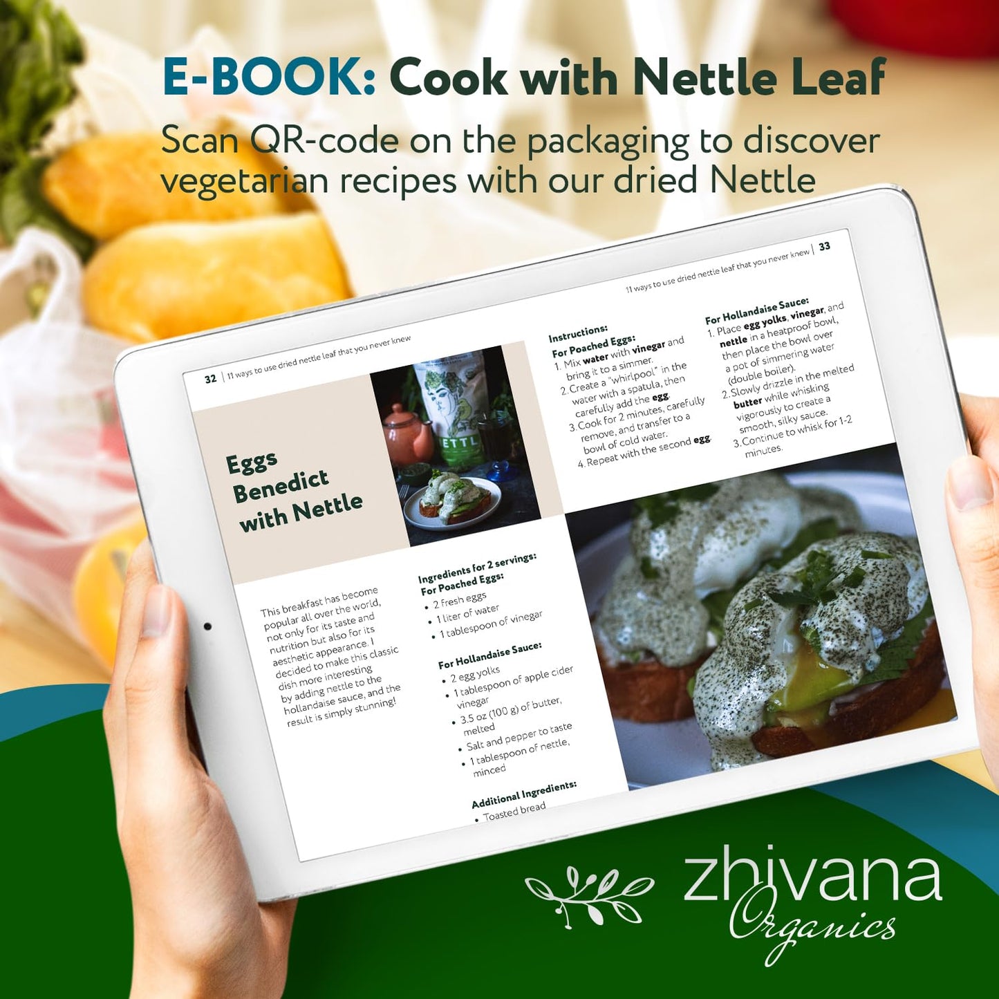 Zhivana Organics Nettle Tea - Nettle Leaf Organic, Nettle Tea Loose Leaf, Stinging Nettles Loose Leaf Organic, Ortiga Verde Orga