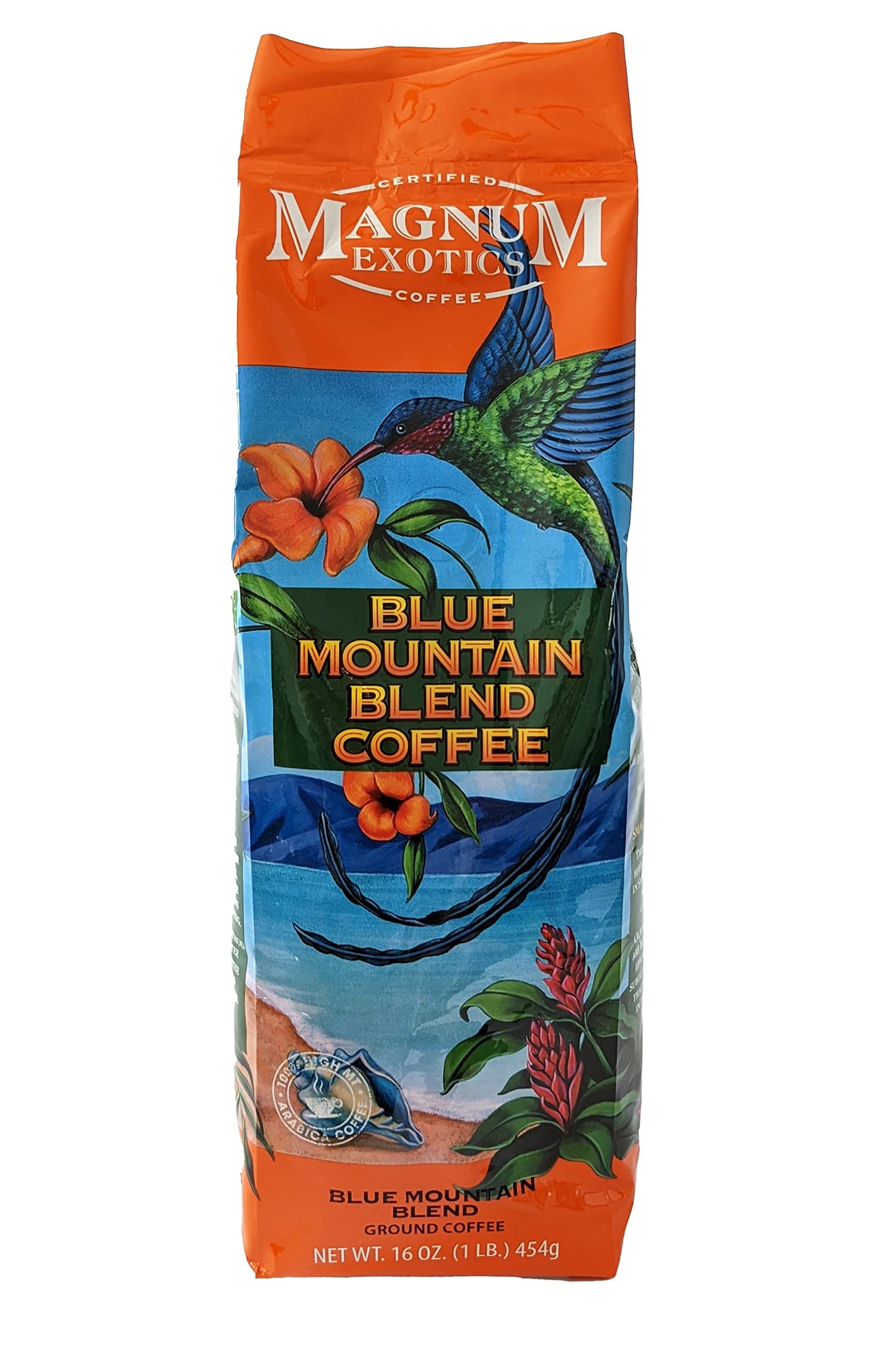 Magnum Exotics Coffee, Blue Mountain Coffee Blend - Medium-Light Roast, Ground Coffee, Made From 100% Arabica Bean Coffee, Rich