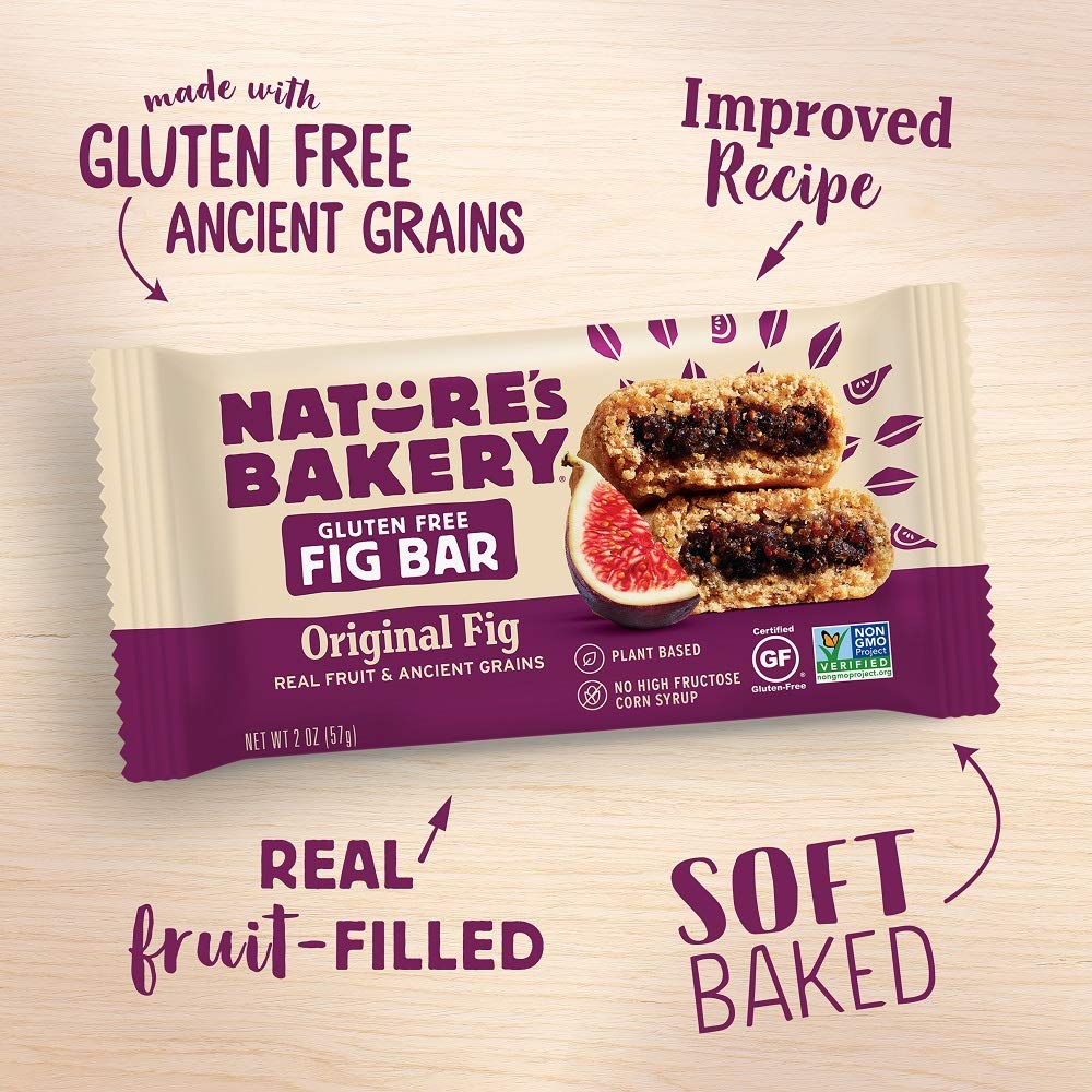 Natures Bakery Gluten Free Fig Bars, Original Fig, Real Fruit, Vegan, Non-GMO, Snack bar, 7 boxes with 12 twin packs (84 twin pa