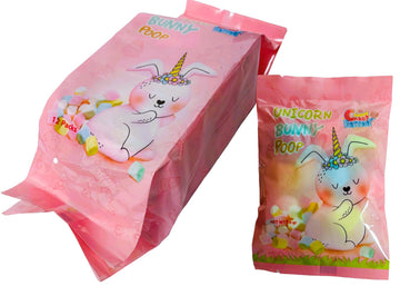 Easter Unicorn Bunny Poop Colorful Marshmallow Candy 12 Single Serve Packs In Bag, Unicorn Bunny Birthday Party Favor For Kids,