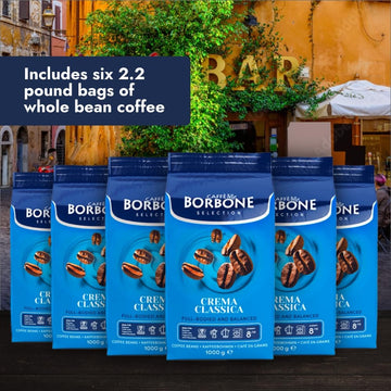 Caff Borbone Whole Bean Coffee, Crema Classica, Medium Roast, Arabica And Robusta Blend - Roasted And Freshly Packaged In Italy