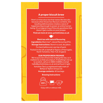 Taylors Of Harrogate Biscuit Brew Yorkshire 40 Tea Bags, 112 G (Packaging May Vary)