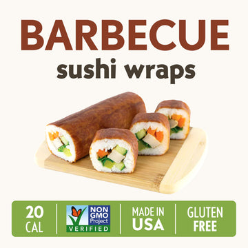 Newgem Barbecue Origami Sushi Wrap, Gluten Free, Paleo, Vegan, Keto Friendly, Low Calorie Sushi Wrap Alternative, Low Carb Torti