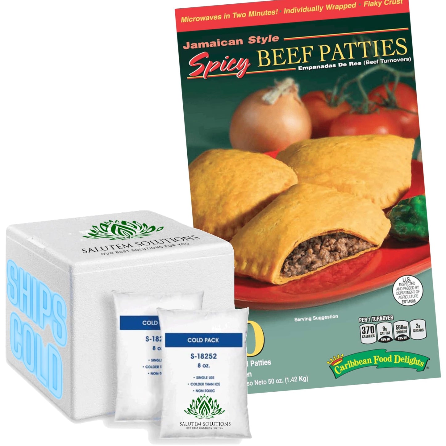 Jamaican Style Patties, Baked (Spicy), individually Wrapped Patties (10)
