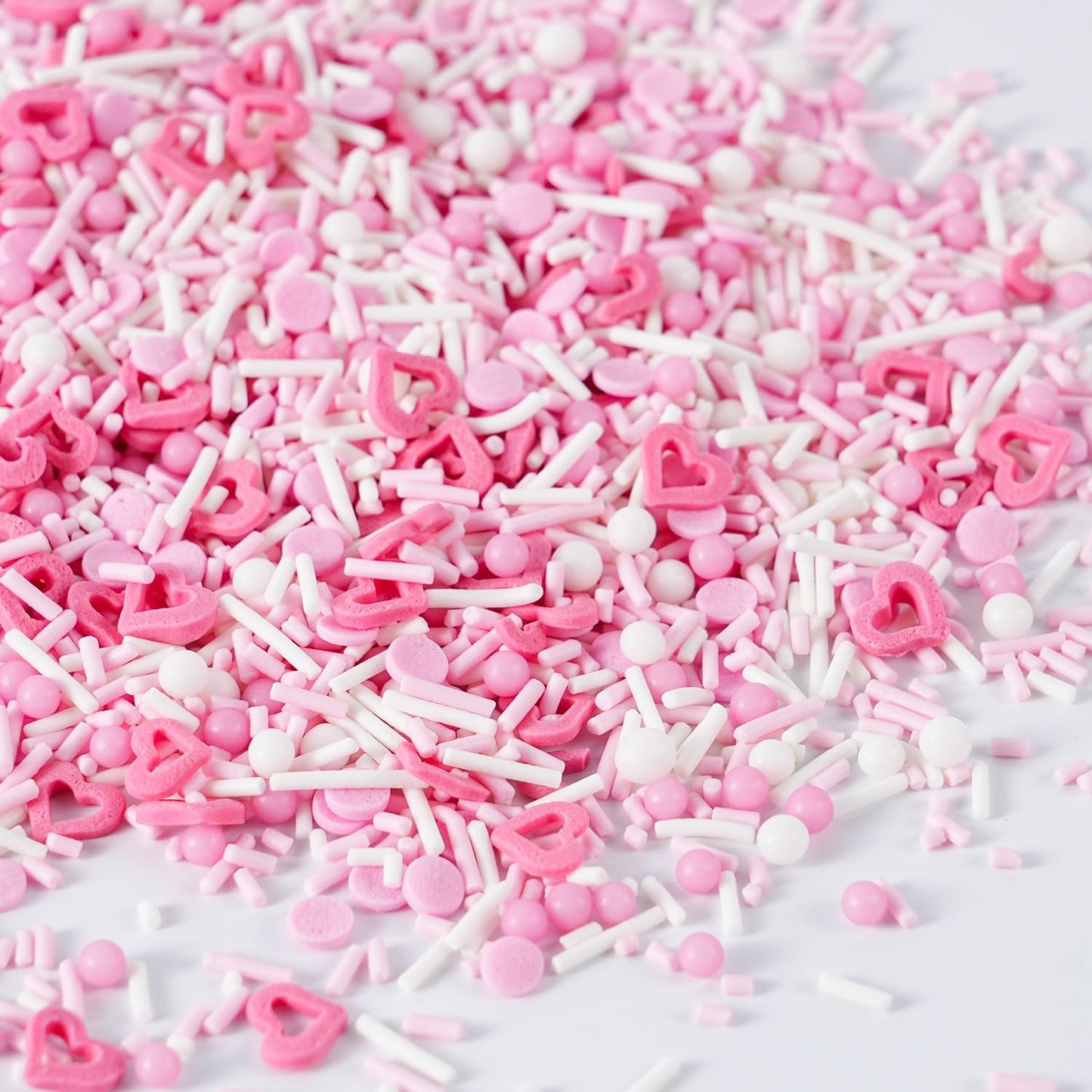 Dye Free Sprinkles Valentine Sprinkles Pink Heart No Artificial Dyes Natural Confetti Jimmies Pearl Sugar Sprinkles for Valentin