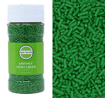 Mystic Sprinkles Solid Color Jimmy Sprinkles (Lavishly Light Green Jimmies 3Oz)
