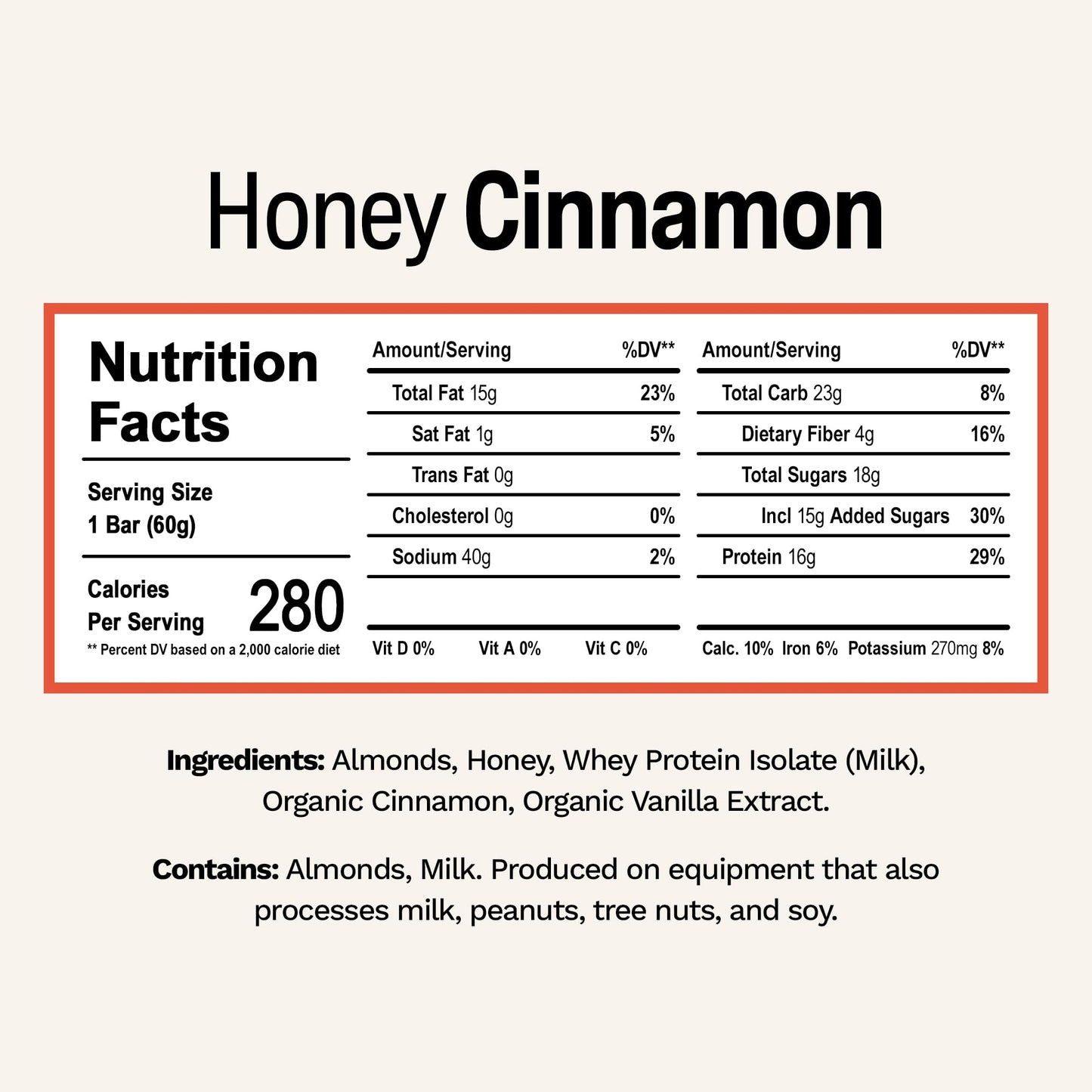 Rise Whey Protein Bars - Honey Cinnamon | Breakfast Bar & Protein Snack 18g Protein 4g Fiber Just 5 Whole Food Ingredients Glute