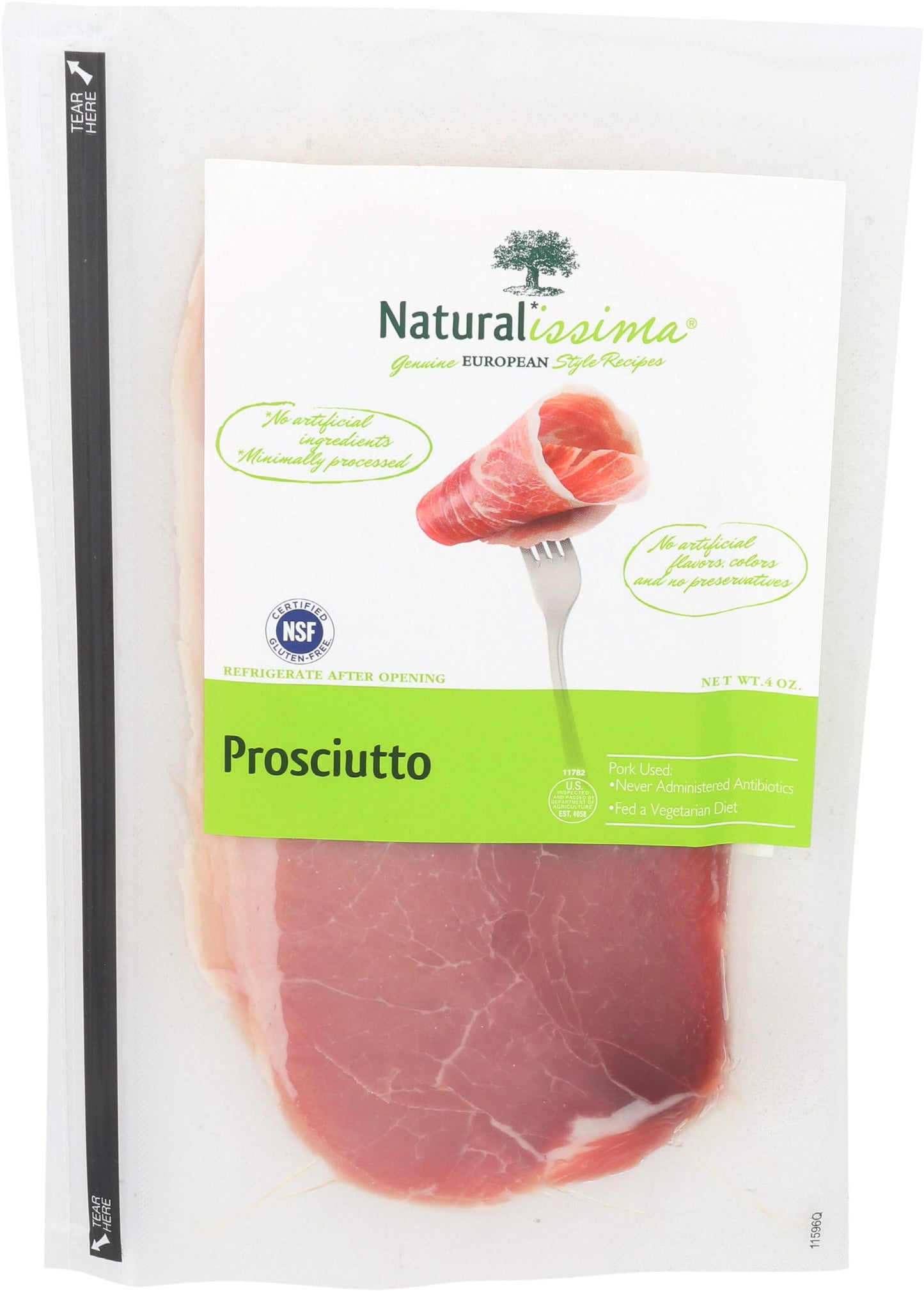 Naturalissima, Sliced Prosciutto, 4 oz