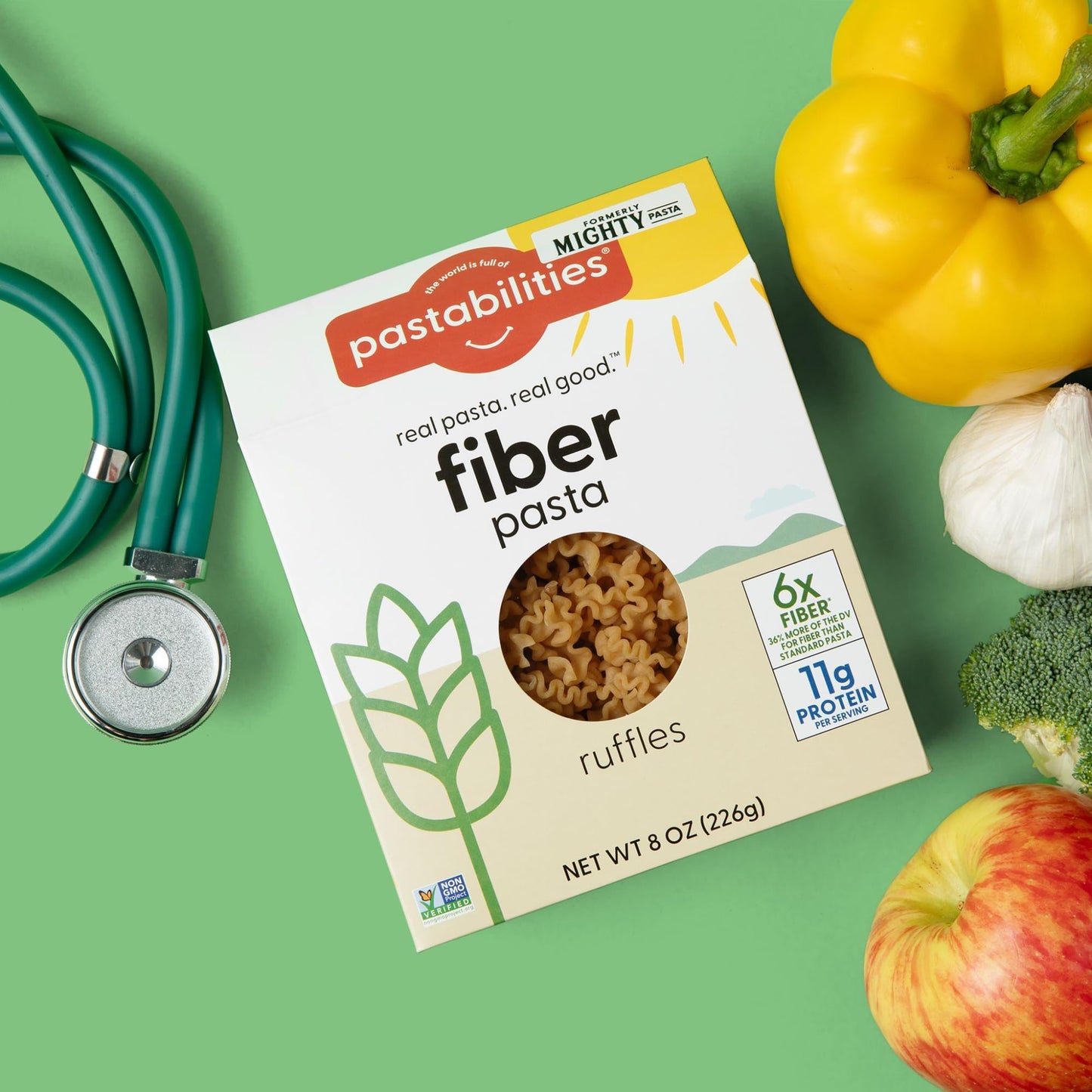 Pastabilities High Fiber Pasta - Ruffles Shaped Wheat - 11g Protein per serving, Delicious Taste & Texture, Excellent Source of