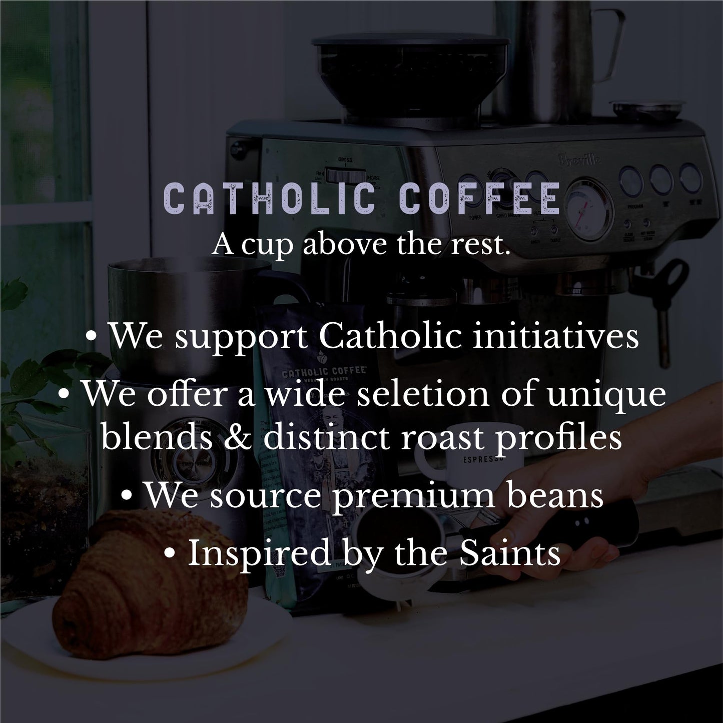 Catholic Coffee Pods - Pope St. John Paul II Peruvian Dark Roast, Cedar & Chocolate Notes, 12 Count