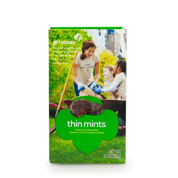 Girl Scout Thin Mints Cookies, 9 Ounce (Pack of 1) - Delicious Mint Chocolate Treats, Perfect for Snacking and Sharing