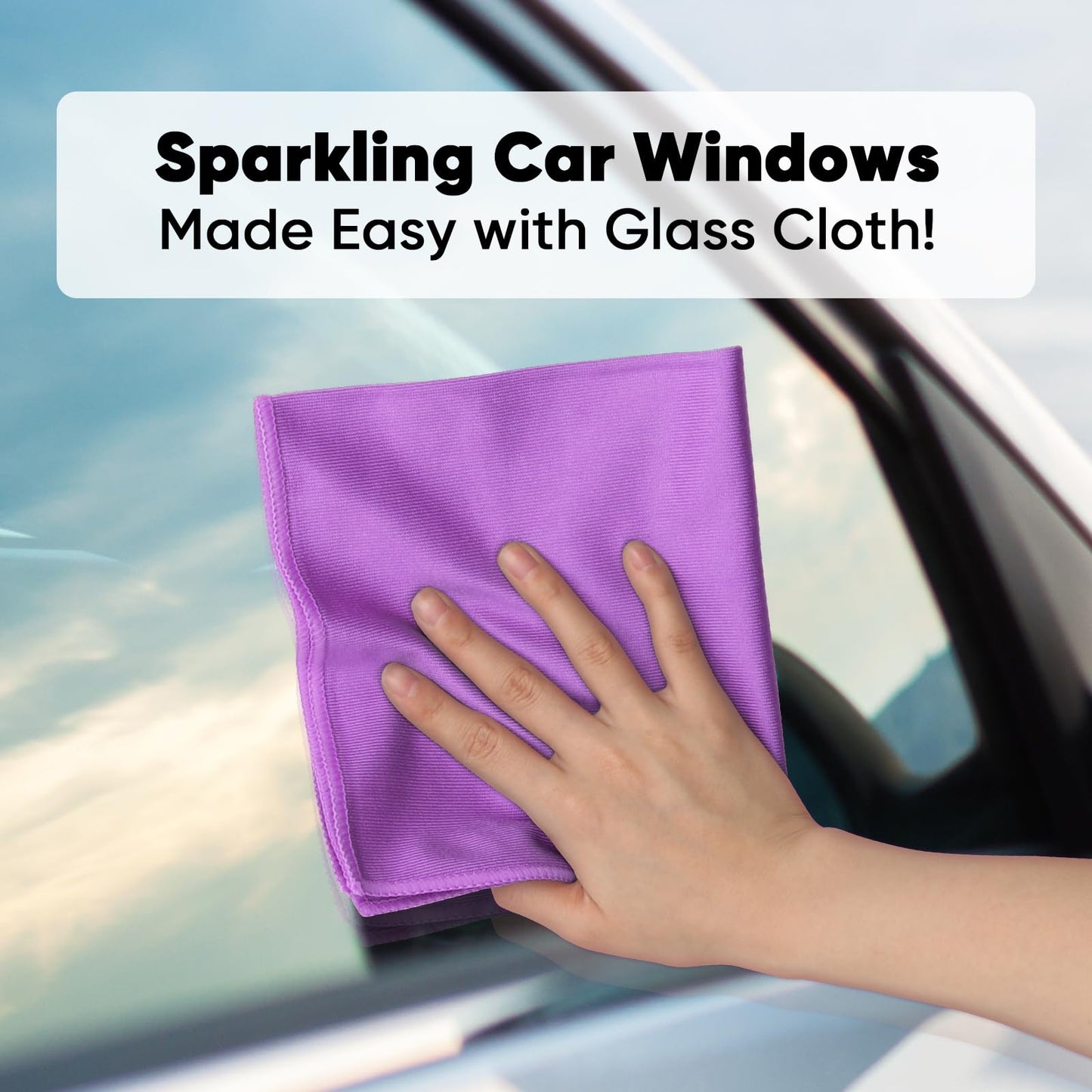 Homexcel Microfiber Glass Cleaning Cloths 6 Pk, Lint Free Streak Free, Reusable Microfiber Cleaning Cloth For Cleaning Windows,