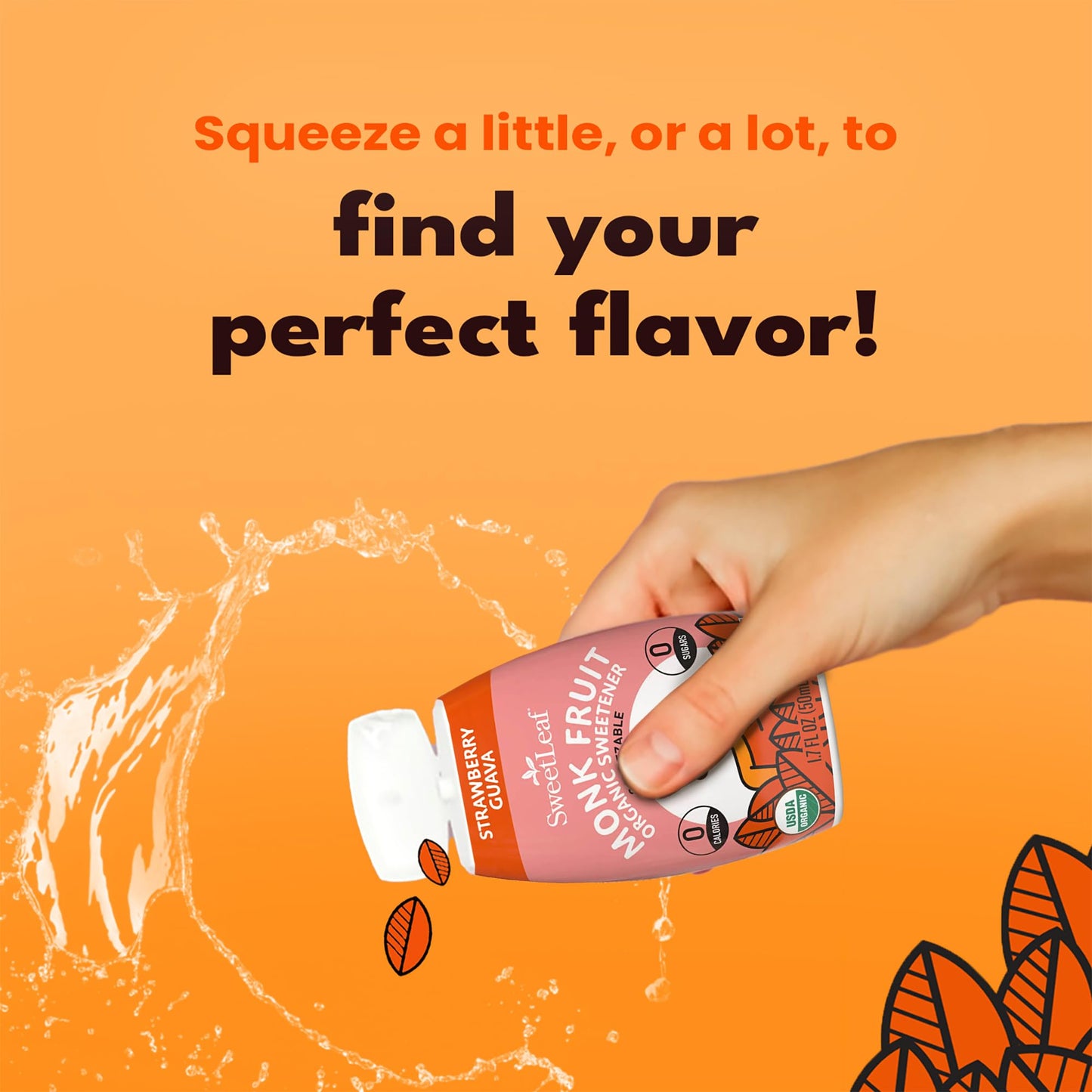 SweetLeaf Organic Monk Fruit Liquid, Water Enhancer, Strawberry Guava, 1.7 Fl Oz (Pack of 1)