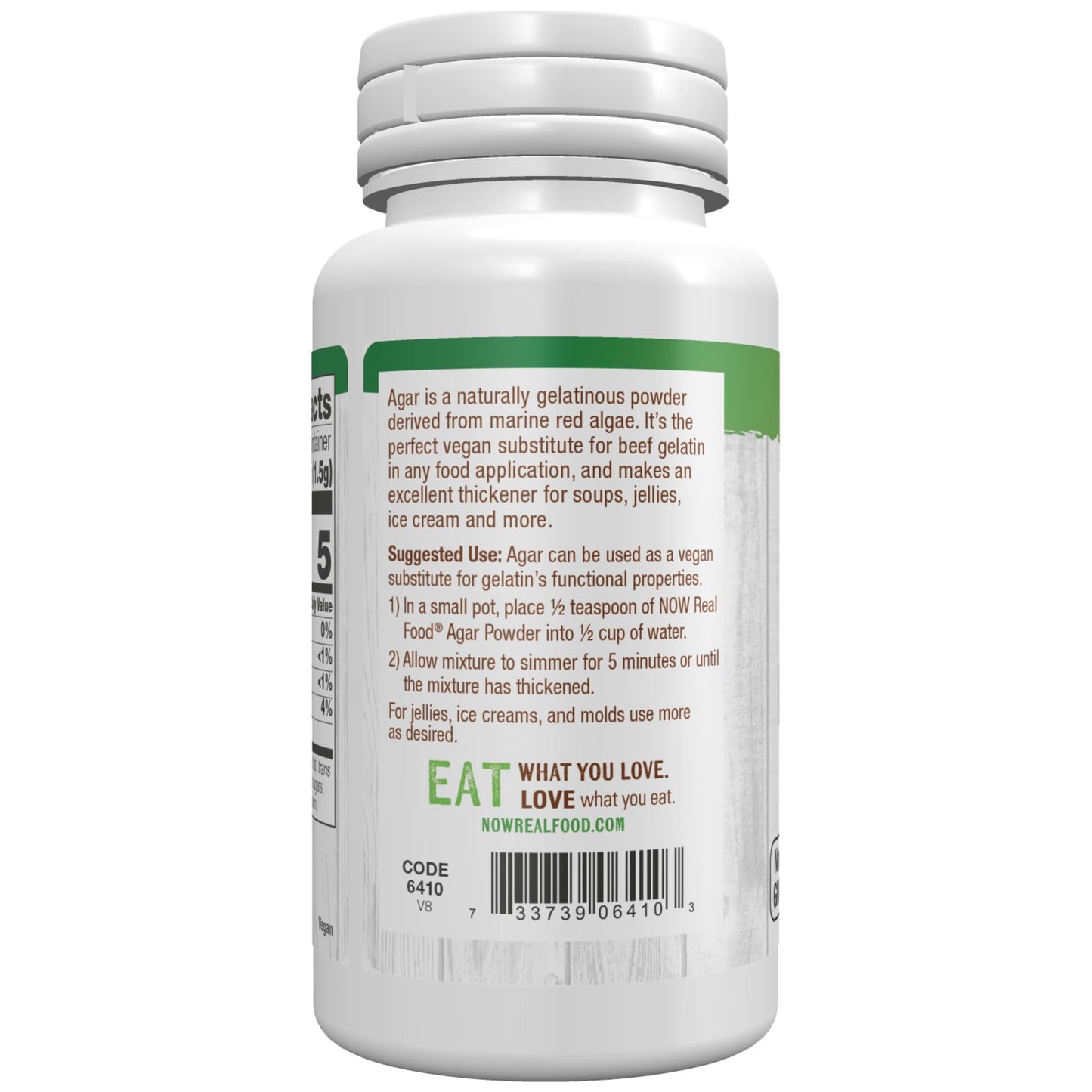 Now Foods, Agar Pure Powder, Vegetarian Substitute For Gelatin, Gluten-Free, Kosher, 2-Ounce