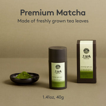 Osulloc Premium Matcha Powder (Unsweetened), Premium Organic (Usda) Pure Leaf Green Tea From Jeju, 1.41 Oz, 40G