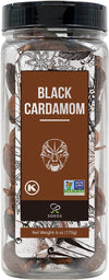 Soeos Black Cardamom 6 Ounces, Non Gmo Verified, Kosher, Asian And India Cooking Spice, Smoky Flavor, Freshly Dried Cardamom, Cardamom Seeds, Cardamom Pods For Cooking, Whole Kali Elaichi, 6Oz.