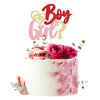 1Pc Valentines Day Cake Topper Glitter Valentine Gender Reveal Cake Topper Boy or Girl Cake Decorations Valentine's Day Theme We