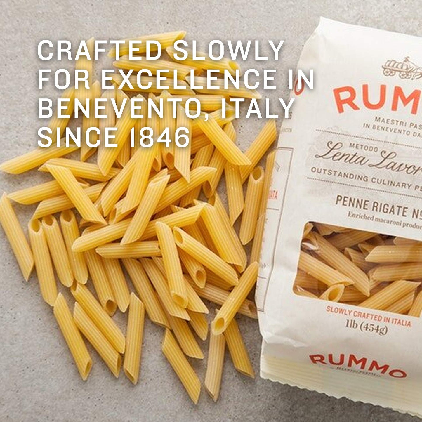 Rummo Penne Rigate Pasta N.66 - Penne Pasta Noodles, Dry Pasta, Durum Wheat Semolina Penne, Pasta From Italy - 16 Ounce (Pack Of 5)