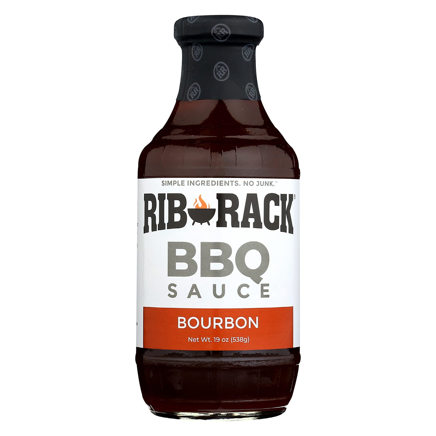 Rib Rack All Natural Southern Bourbon BBQ Sauce, 19 Ounce, Pack of 6