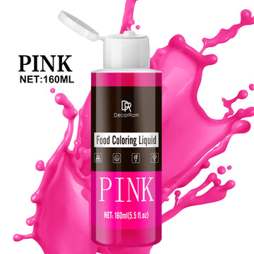 DecorRom Food Coloring Set - Vibrant Liquid Icing Dye, 5.5 Fl Oz, Pink