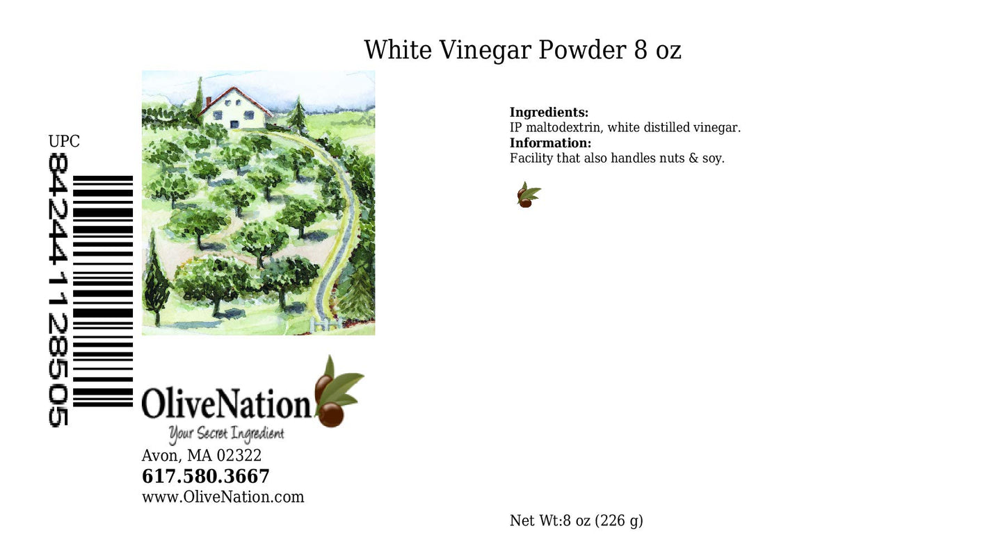 OliveNation Powdered Distilled White Vinegar, Tangy Seasoning for Cooking, Baking, Dressings, Dusting Powder, Non-GMO, Gluten Fr