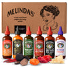 Melindas Craft Pepper Sauce Gift Set - Black Truffle, Thai Chili, Garlic, Habanero, Ghost Pepper, Spicy Polynesian - 12 oz, 6 Pack