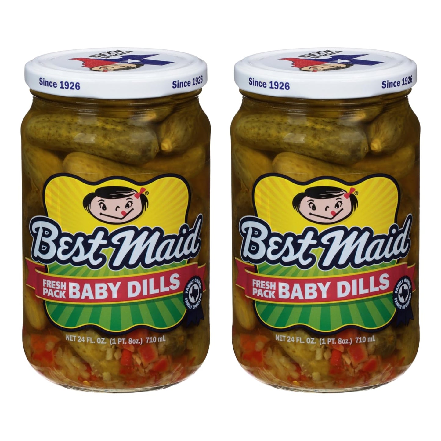Best Maid Products Glass Jars - Dill, Kosher, Hamburger Slices, Garlic Bites, Habanero Chips, Xtreme Hot Pickles - 2 Pack