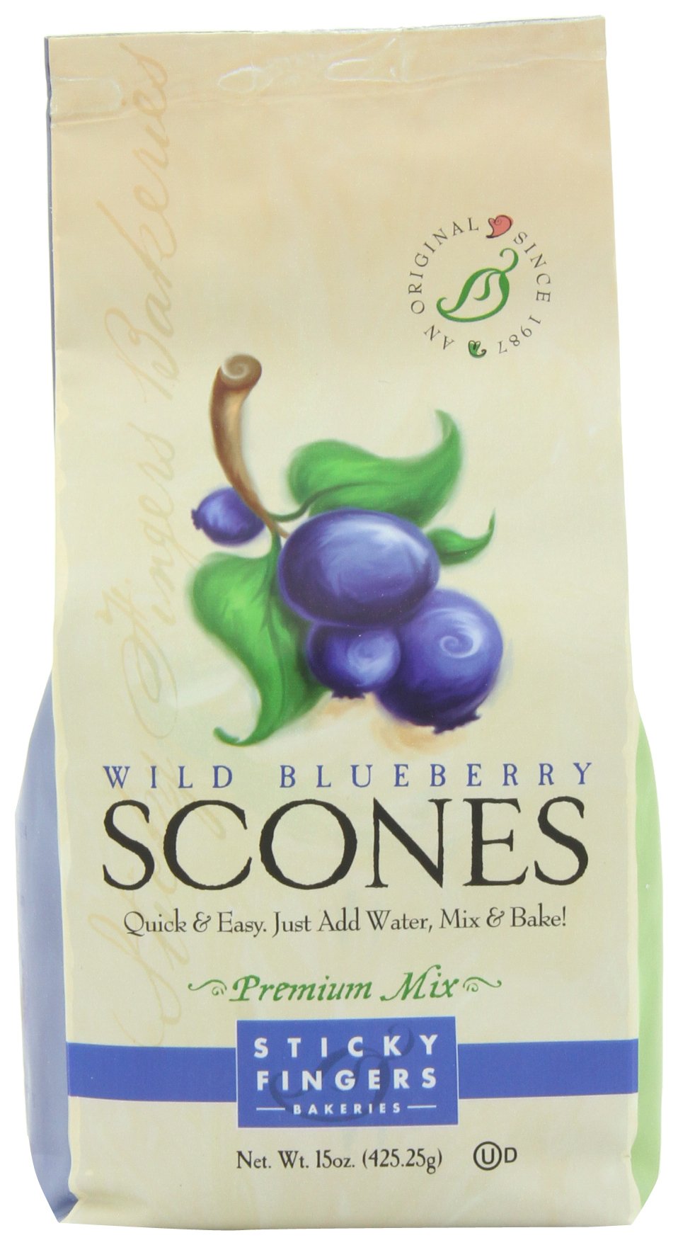 Sticky Fingers Wild Blueberry Scone Mix, 15-Ounces (Pack Of 3)