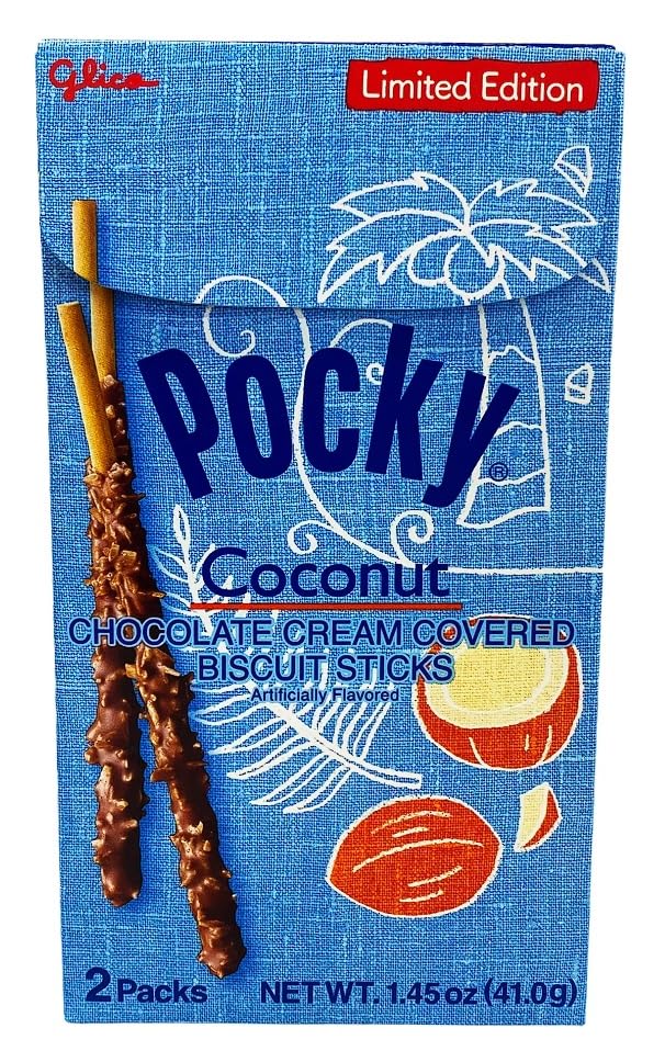 Pocky Coconut Biscuit Sticks - Tropical Coconut Chocolate Treat (5-Pack)