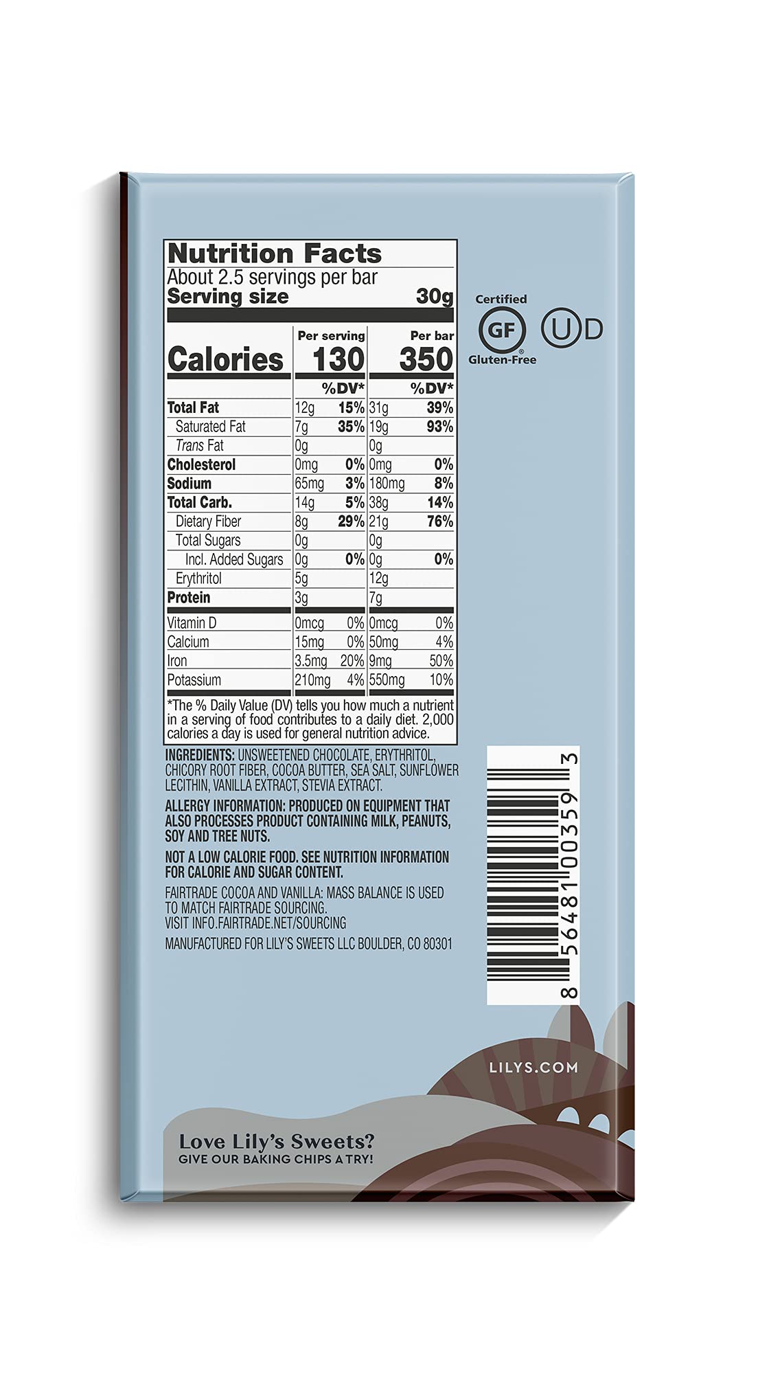 Variety 70% Dark Chocolate Bar Sampler By Lily'S | Stevia Sweetened, No Added Sugar, Low-Carb, Keto Friendly | 70% Cocoa | Fair