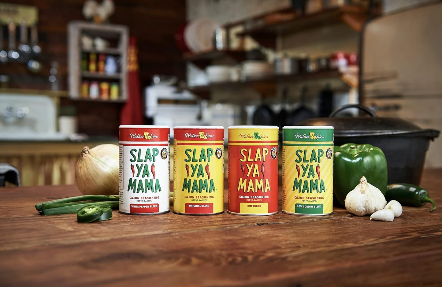 SLAP YA MAMA Hot Blend Cajun Seasoning, All Natural, 8 oz Can, Pack of 2, Gluten-Free, Kosher
