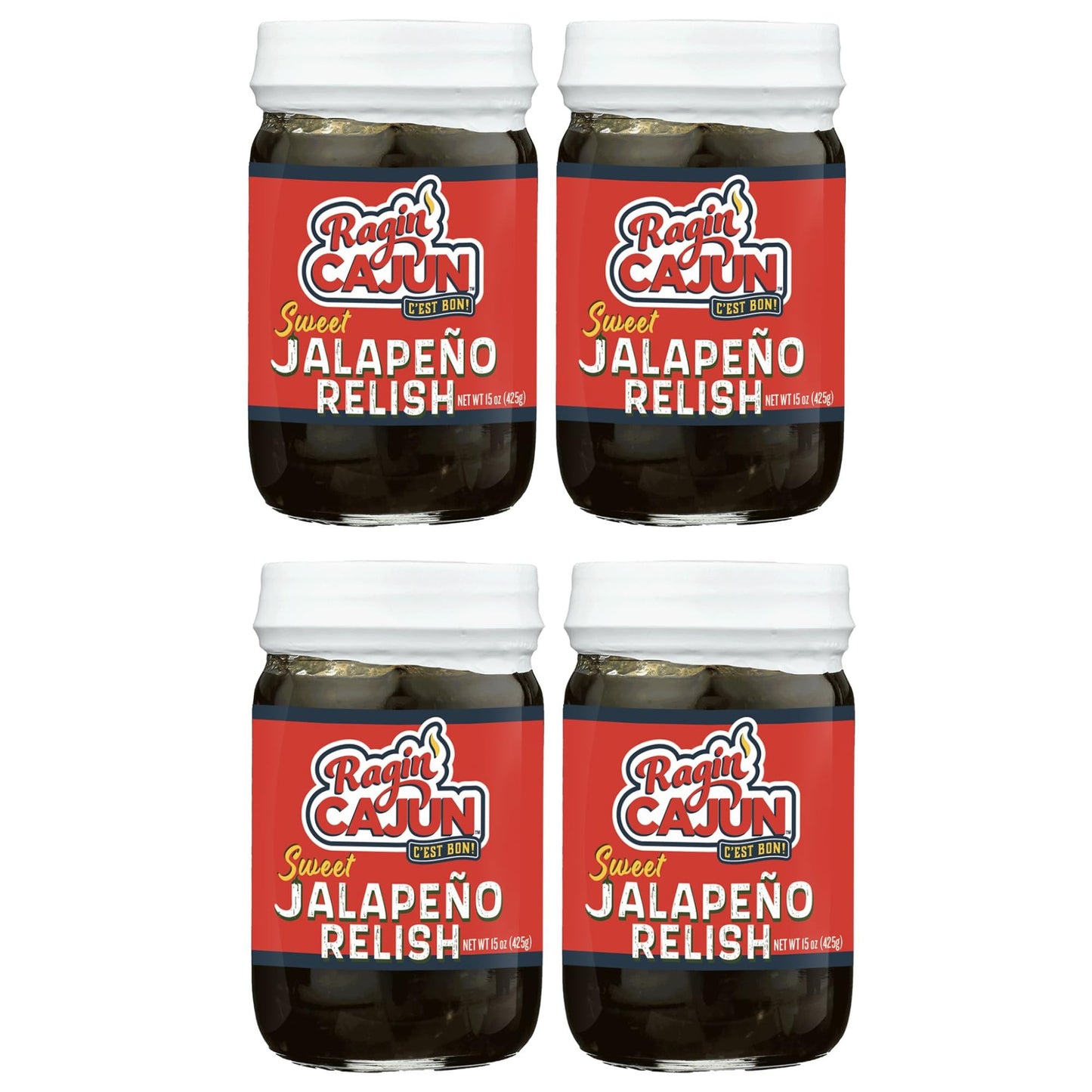 Ragin Cajun Spicy Sweet Jalapeno Relish, 12 Ounce (Pack of 4)