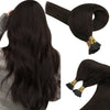 Sunny Brown I Tip Hair Extensions 2 Dark Brown I Tip Human Hair Extensions Remy Cold Fusion I Tips Extensions Darkest Brown Invi