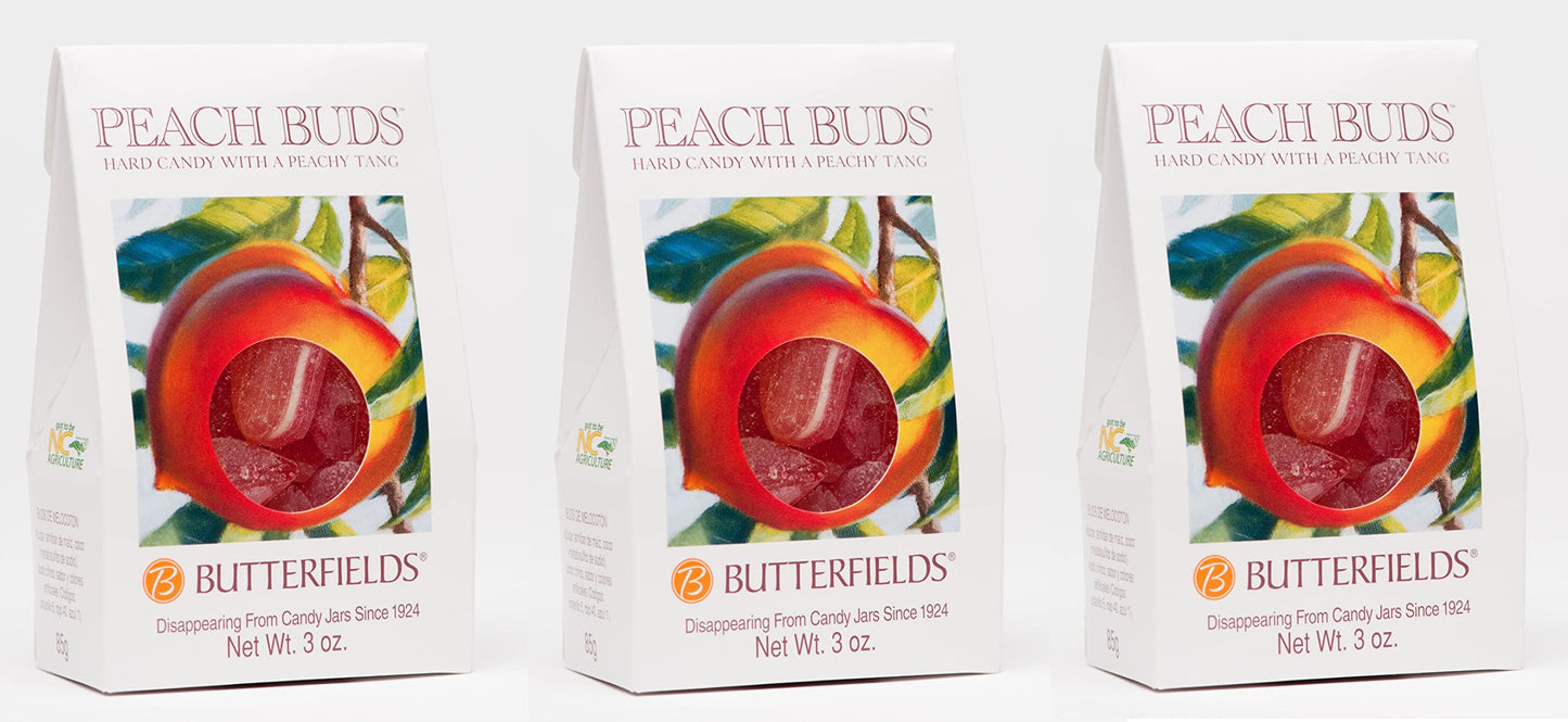 Butterfields Candy - Gourmet, Old-Fashioned Peach Buds Hard Candy | Gluten Free | Made With 100% Real, Pure Cane Sugar | Handcra