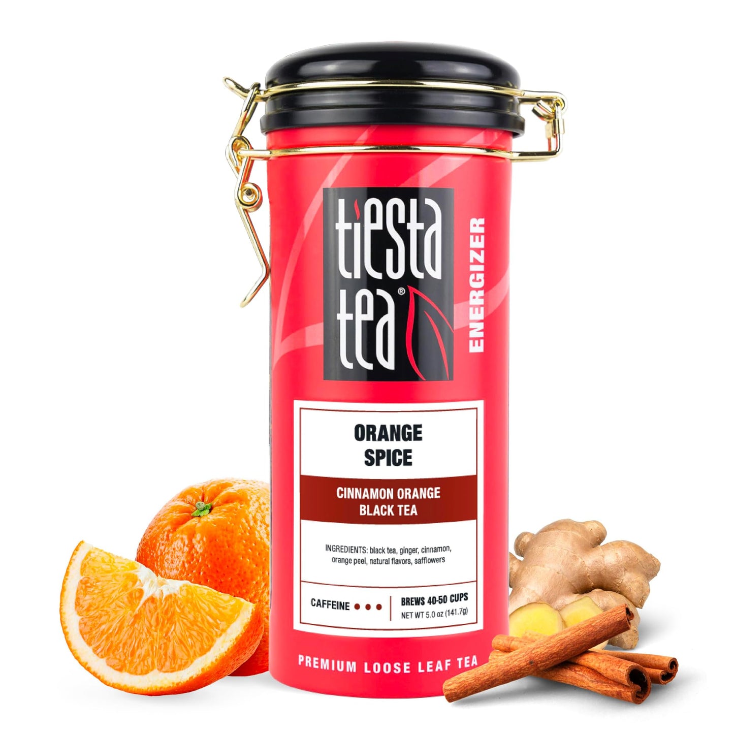 Tiesta Tea - Orange Spice Tea Loose Leaf Cinnamon Orange Black Tea Top-Grade High Energy Blend Tea Blend Make Hot Or Iced & Up To 50 Cups 5 Oz Refillable Tin