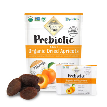 SUNNY FRUIT Organic Prebiotic Apricots - 6 Bags (30 Packs) | No Preservatives, Sugar-Free, Convenient Snack with Prebiotic Fiber