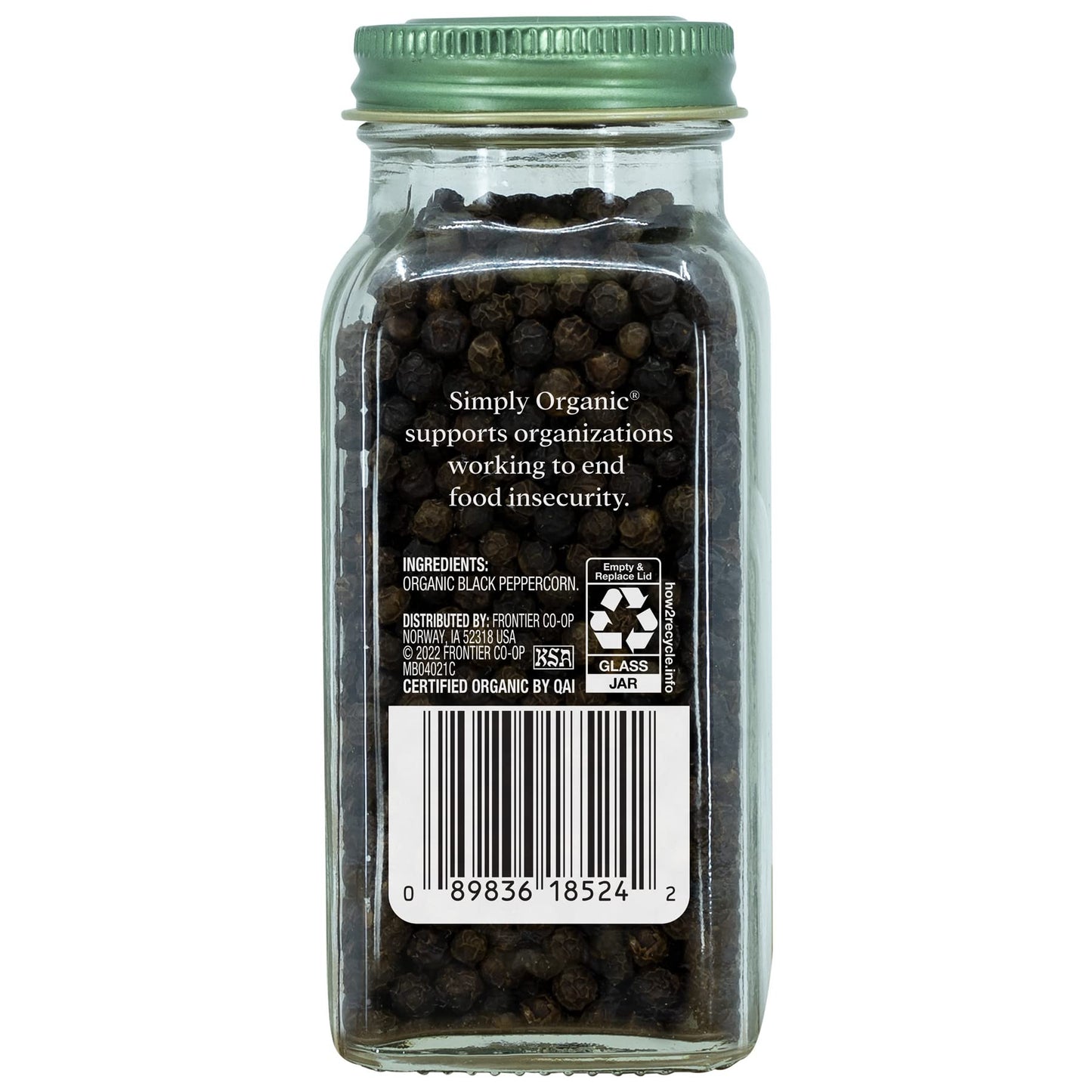 Simply Organic Whole Black Peppercorns, Certified Organic | 2.65 Oz | Pack Of 6 | Piper Nigrum L.