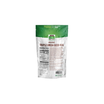 Now Foods, Organic Triple Omega Seed Mix, Raw Hemp Seed Hearts, Chia And Flax, Omega-3 And 6 Fatty Acids, Source Of Fiber, Prote