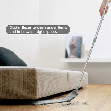Dust Brush Under Appliance Microfiber Duster With Extension Pole (40 To 55 Inches) Bendable, Washable, Extendable Gap Dusters Fo