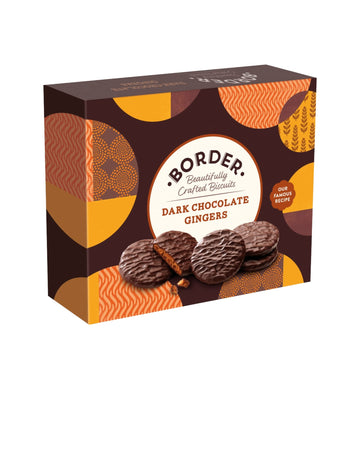 Border Biscuits Dark Chocolate Ginger Gift Pack - 255g Gourmet Treats for Chocolate Lovers and Gift Giving