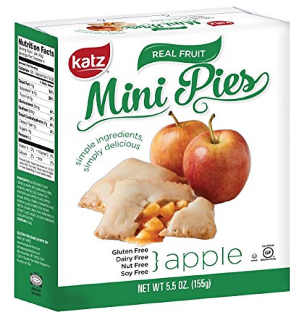 Katz Gluten Free Apple Mini Pies | Dairy Free, Nut Free, Soy Free, Gluten Free | Kosher (1 Pack of 4 Mini Pies, 5.5 Ounce)