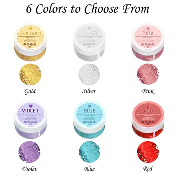 Edible Luster Dust,6 Colors Cake Dust Set Metallic Shimmer Valentine's Day Food Grade Coloring Powder for Easter Egg, Cake Decor