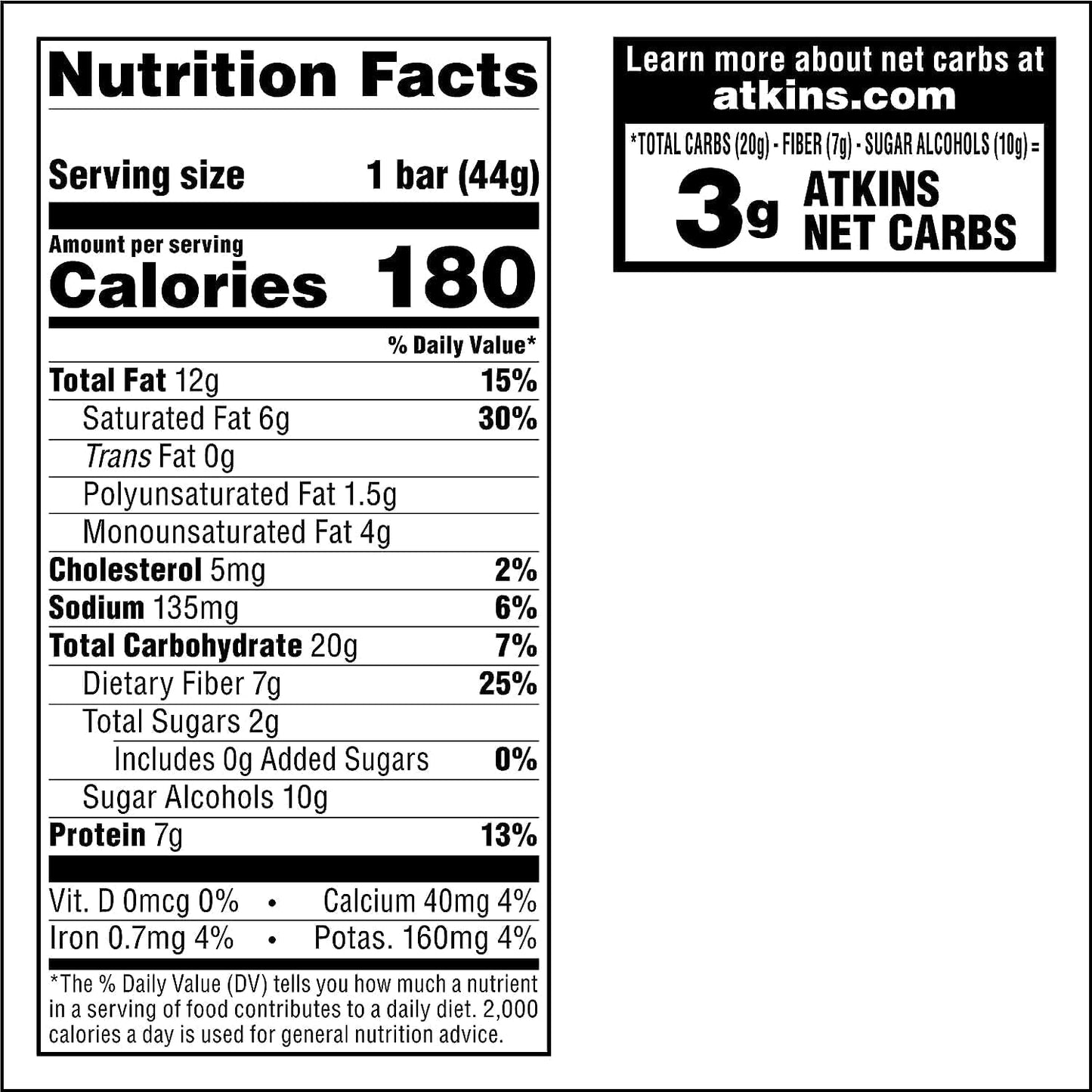 Atkins Caramel Chocolate Nut Roll Snack Bar, Protein Snack, High In Fiber, 2G Sugar, 5 Count