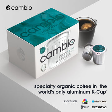 Cambio Roasters House Blend Coffee Pods - New Aluminum Pods, Organic Coffee K Cups, Medium Roast K Cup Coffee, Works With Keurig