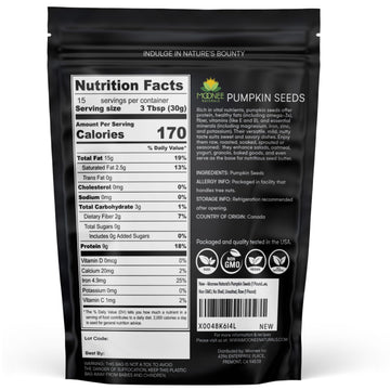 Moonee Naturals Pumpkin Seeds, 1 Pound - Gluten Free, Non-GMO, No Shell, Unsalted, Raw Snack