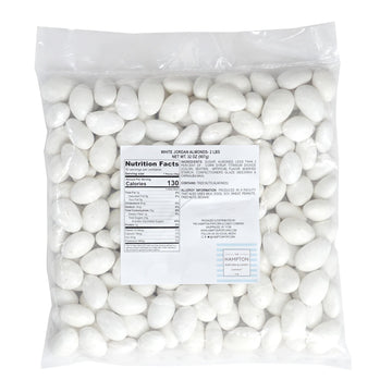 White Jordan Almonds, 2 Pound Jordan Almonds Bulk Bag, White Candy, White Almonds, Wedding Candy Favors, Events & Holidays