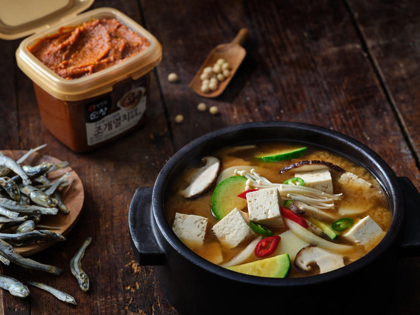 O'Food Doenjang, Premium Korean Traditional Soybean Miso Paste Sauce, Naturally Fermented, Umami Flavor, Jjigae Soup Base, Chung Jung One (Original, 1Kg))